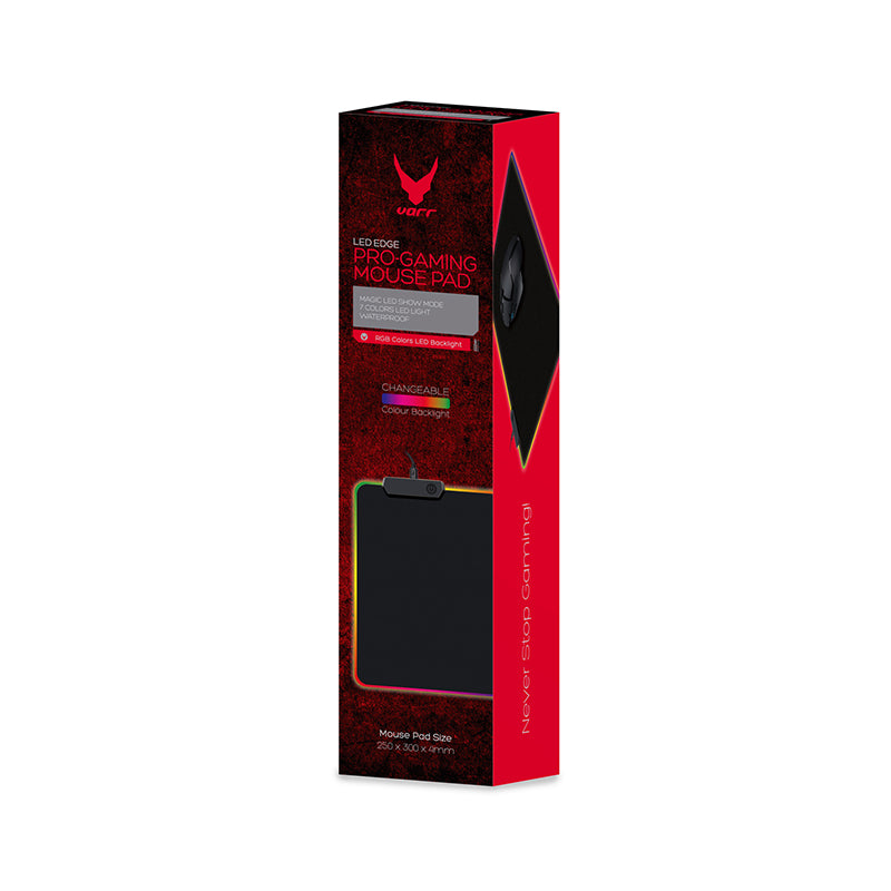 OMEGA VARR ALFOMBRILLA RATON PRO-GAMING LUZ LED NEGRA