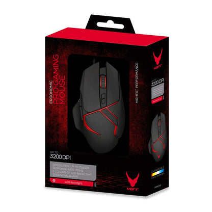 OMEGA VARR RATON GAMING V360 LUZ LED 1200-1600-2000-3200 DPI
