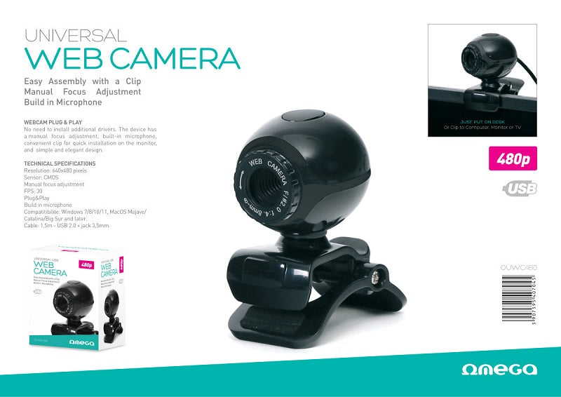 OMEGA WEBCAM 480P USB FOCO MANUAL OUWC480
