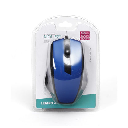 OMEGA RATON OPTICO 1200DPI USB OM08BL AZUL