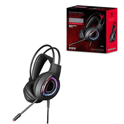 OMEGA VARR CASCO PRO-GAMING LUZ LED CANCELACION RUIDO MIC VH8010 USB 7.1 NEGRO