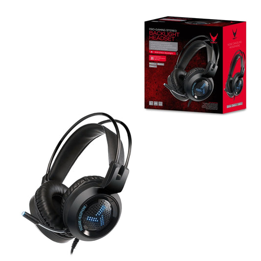 OMEGA VARR CASCO PRO-GAMING LUZ LED CANCELACION RUIDO MIC VH8020 USB+2*MINI JACK