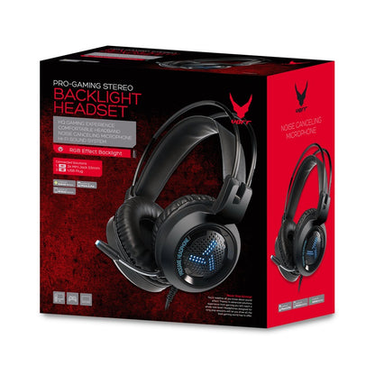 OMEGA VARR CASCO PRO-GAMING LUZ LED CANCELACION RUIDO MIC VH8020 USB+2*MINI JACK