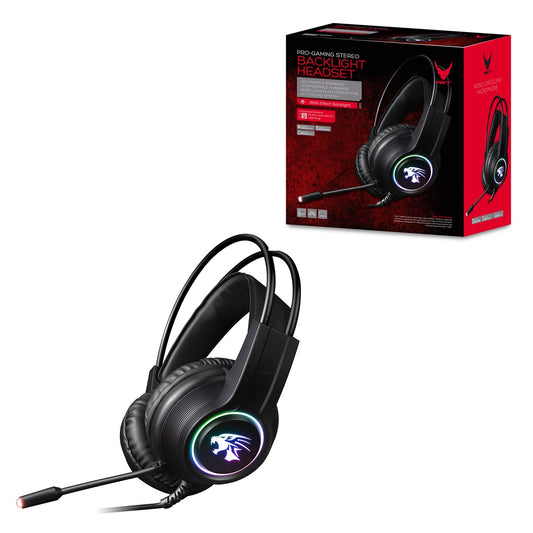 OMEGA VARR CASCO PRO-GAMING LUZ LED CANCELACION RUIDO MIC VH8030 USB+2*MINI JACK