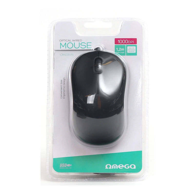OMEGA RATON OPTICO 3D 1200DPI V2 OM09 NEGRO