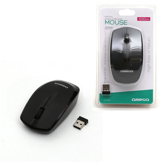 OMEGA RATON INALAMBRICO 1200DPI OM229B NEGRO