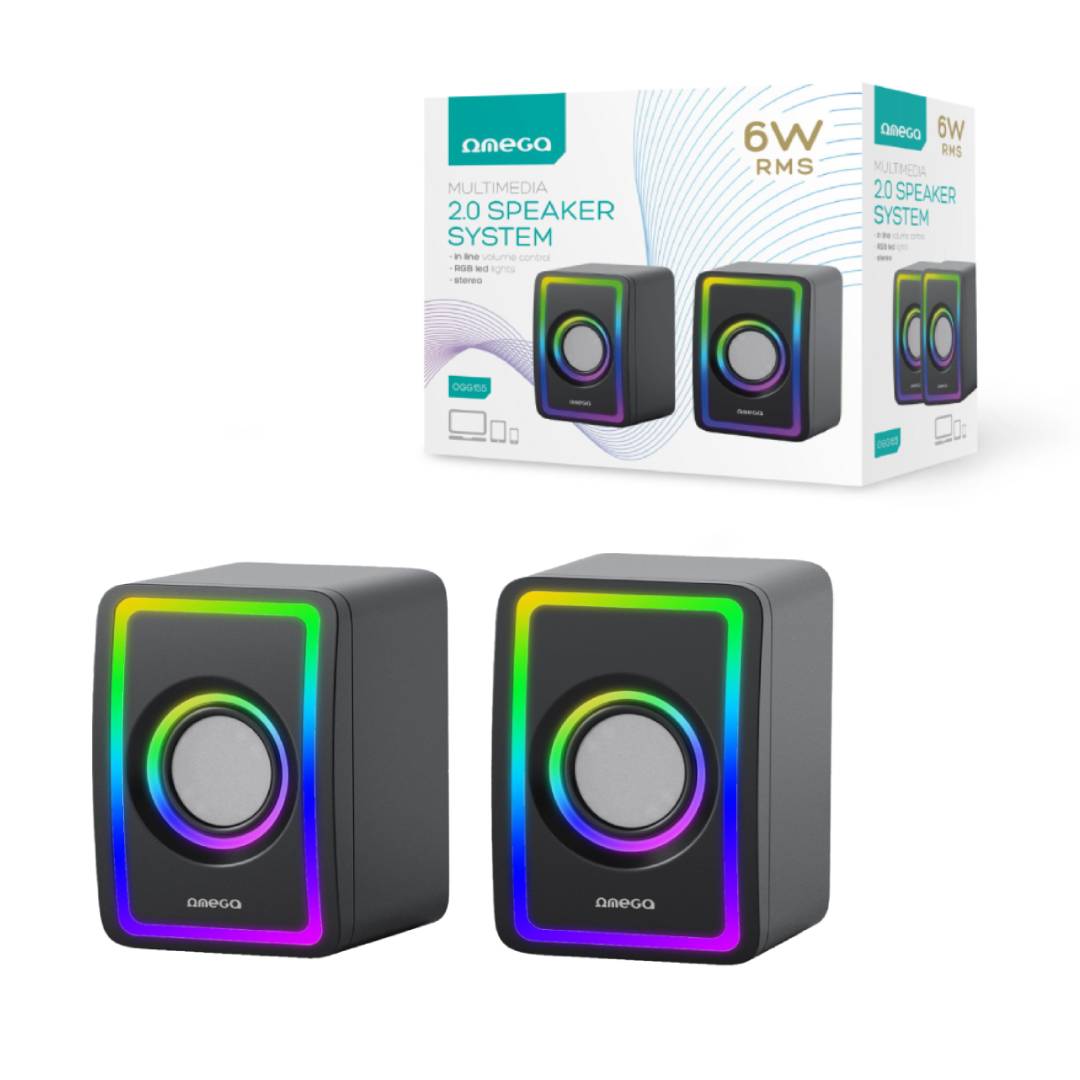 OMEGA SPEAKERS PC 2.0 6W RMS RGB LED USB OGG155