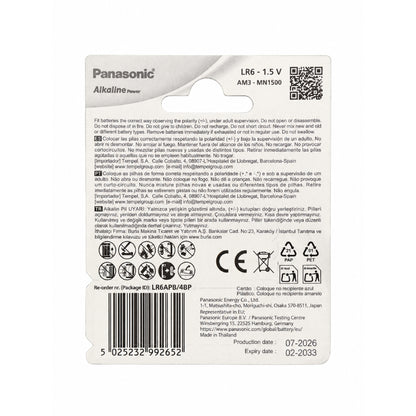 PANASONIC BRONZE PILA ALCALINA AA LR6 BLISTER*4