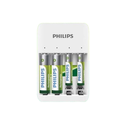 PHILIPS CARGADOR DE PILAS TIPO-C CABLE INCLUIDO + 2xAA (1300mAh) + 2xAAA(700mAh)