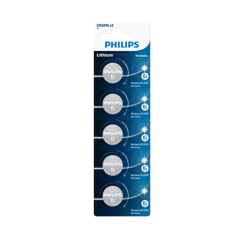 PHILIPS LITHIUM BUTTON BATTERY CR2025 3V BLISTER*5