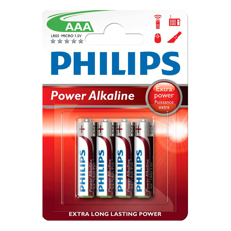 PHILIPS POWER ALKALINE PILA AAA LR03 BLISTER*4
