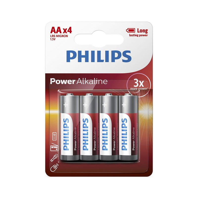 PHILIPS POWER ALKALINE PILA AA LR6 BLISTER*4