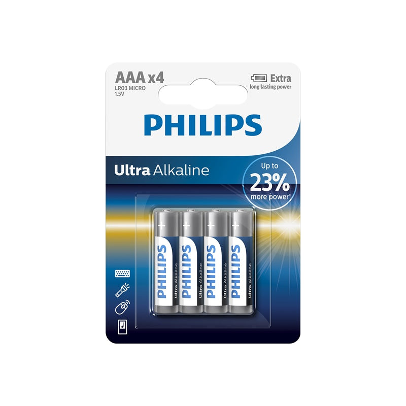 PHILIPS ULTRA ALKALINE PILA AAA LR03 BLISTER*4