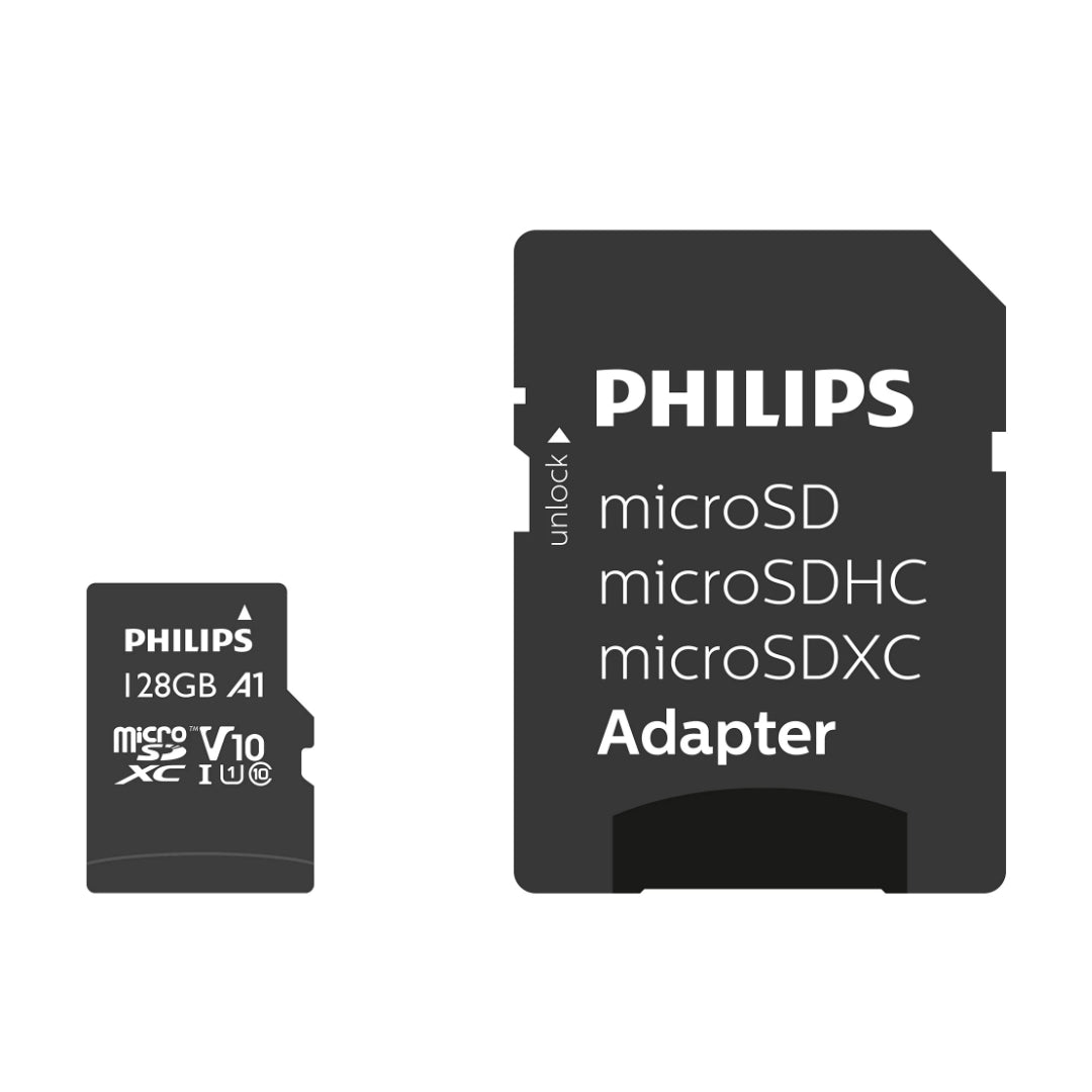 PHILIPS TARJETA microSD 128GB CLASE 10 + ADAPTADOR