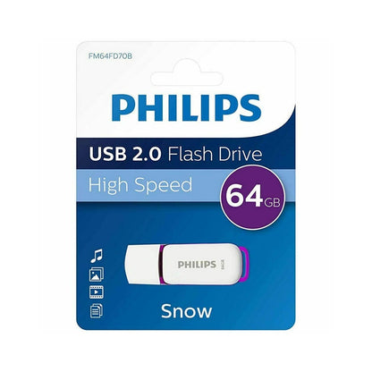 PHILIPS PENDRIVE USB 2.0 64GB SNOW