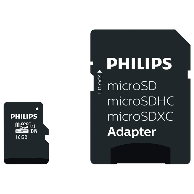 PHILIPS TARJETA microSD 16GB CLASE 10 + ADAPTADOR