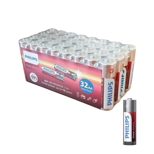 PHILIPS POWER ALKALINE PILA AA LR6 PACK*32