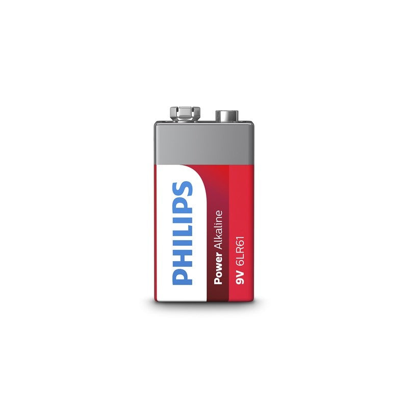 PHILIPS POWER ALKALINE BATTERY 9V LR61 BLISTER*1
