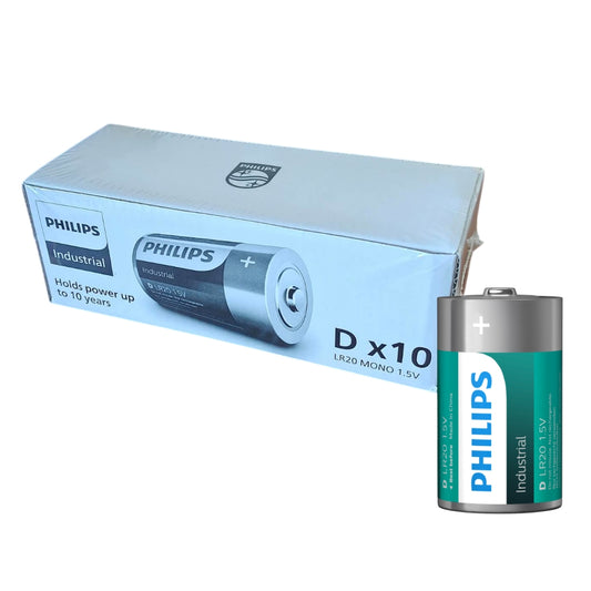 PHILIPS INDUSTRIAL (PRECIO PILA) ALCALINA LR20 D CAJA*10