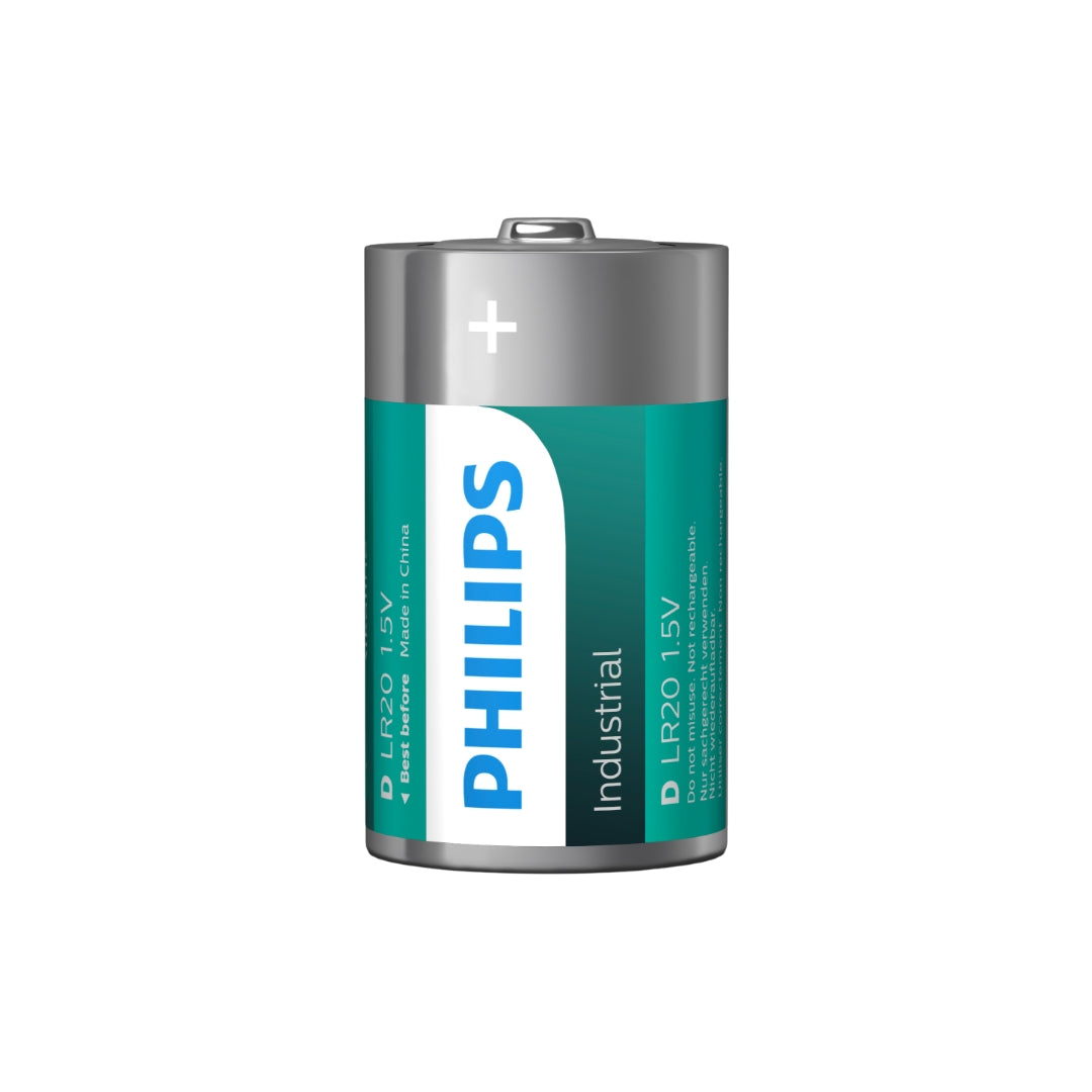 PHILIPS INDUSTRIAL (PRECIO PILA) ALCALINA LR20 D CAJA*10
