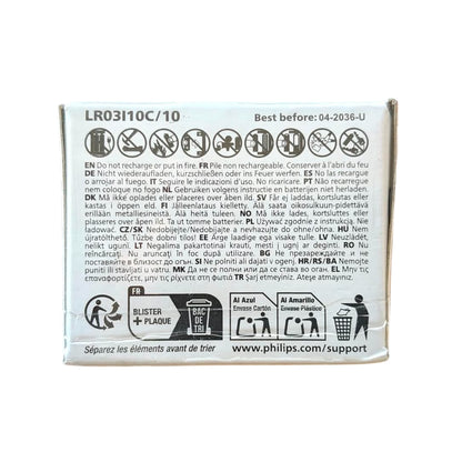 PHILIPS INDUSTRIAL (PRECIO PILA) ALCALINA LR03 AAA CAJA*10