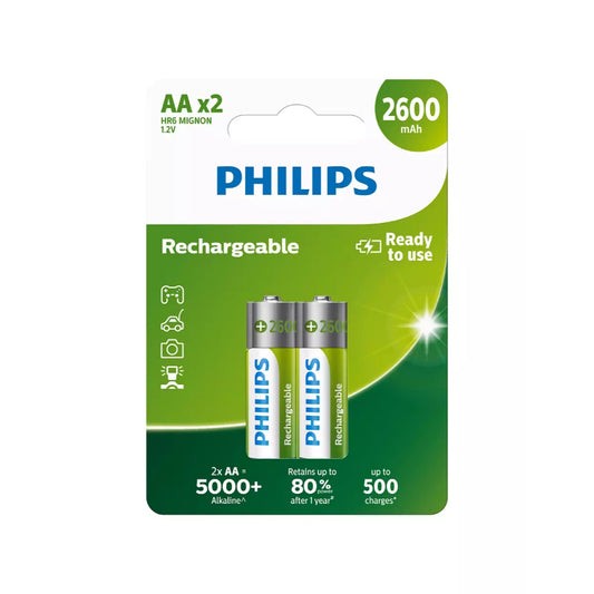PHILIPS PILA RECARGABLE AA HR6 2600mAh BLISTER*2