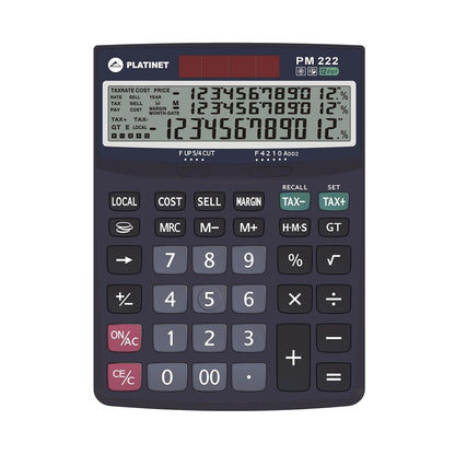 BATERIA DE MESA PLATINET+CALCULADORA SOLAR 12 DÍGITOS TELA DE 3 LINHAS PMC222TE