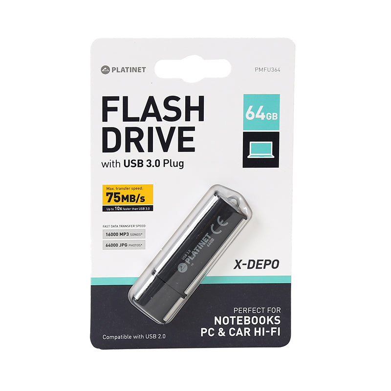 PLATINET PENDRIVE 64GB USB 3.0 X-DEPO ALUMINIO PMFU364