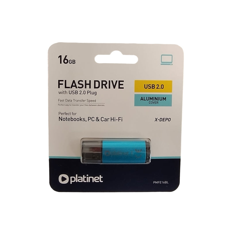 PLATINET PENDRIVE USB 2.0 X-DEPO 16GB PMFE16 AZUL