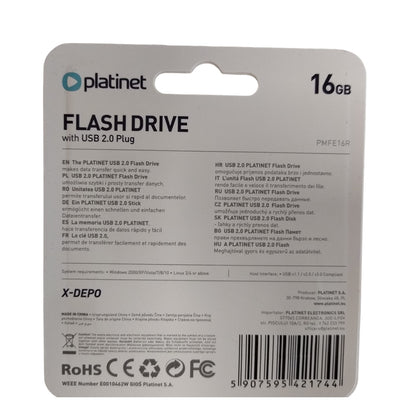 PLATINET PENDRIVE USB 2.0 X-DEPO 16GB PMFE16 AZUL