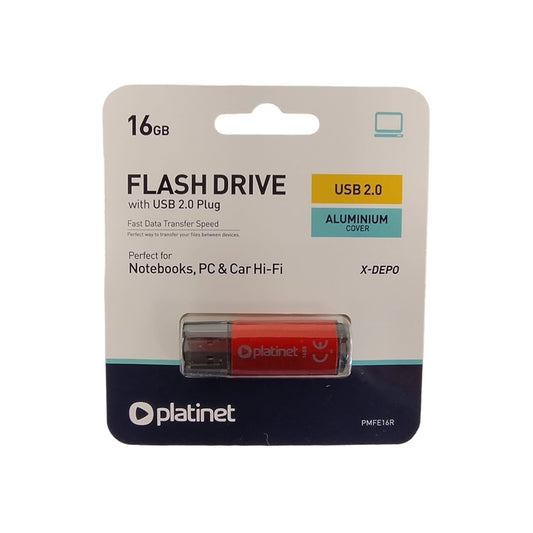 PLATINET PENDRIVE USB 2.0 X-DEPO 16GB PMFE16 ROJO