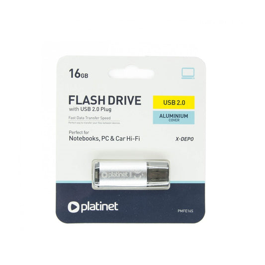 PLATINET PENDRIVE USB 2.0 X-DEPO 16GB PMFE16 PLATA