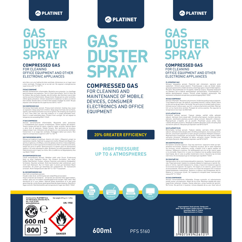 PLATINET GAS COMPRIMIDO 600ML