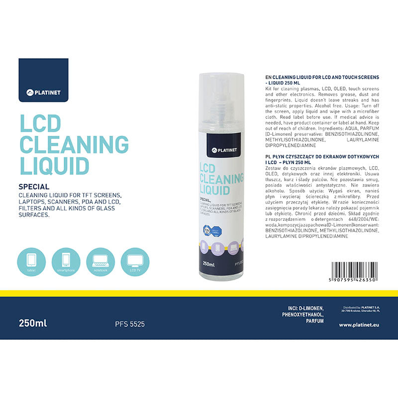 PLATINET LIQUIDO LIMPIADOR LCD 250ML