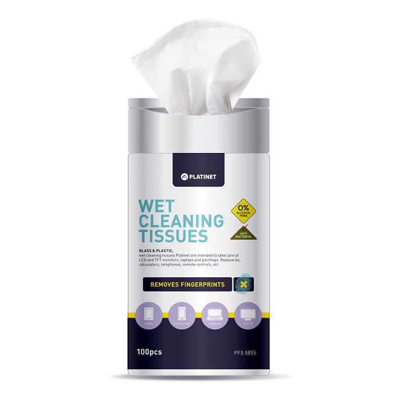 PLATINET TOALLITAS HÚMEDAS PARA TFT/LCD PLASTICOS 100pcs