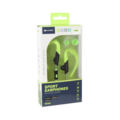 PLATINET AURICULARES SPORT + MIC PM1071 VERDE
