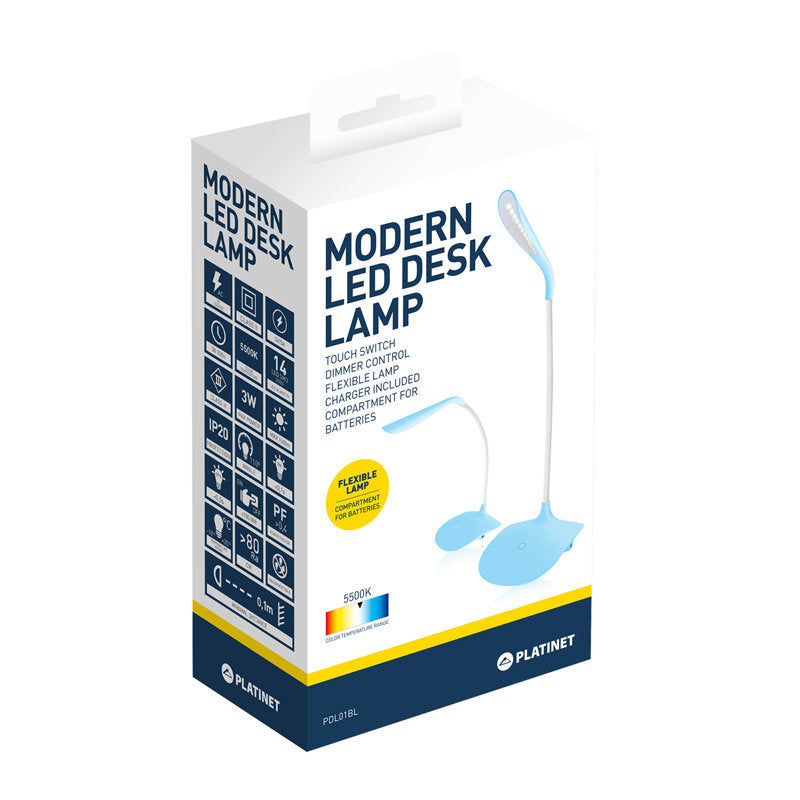 PLATINET 3W FLEXIBLE YELLOW LED TABLE LAMP