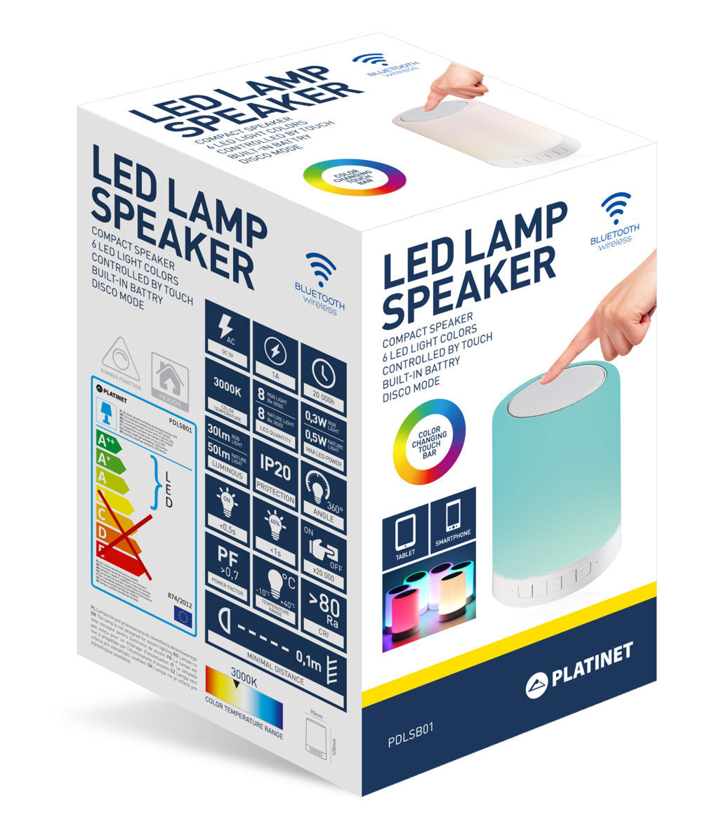 PLATINET 2-EN-1 LAMPARA LED TACTIL + ALTAVOZ BLUETOOTH