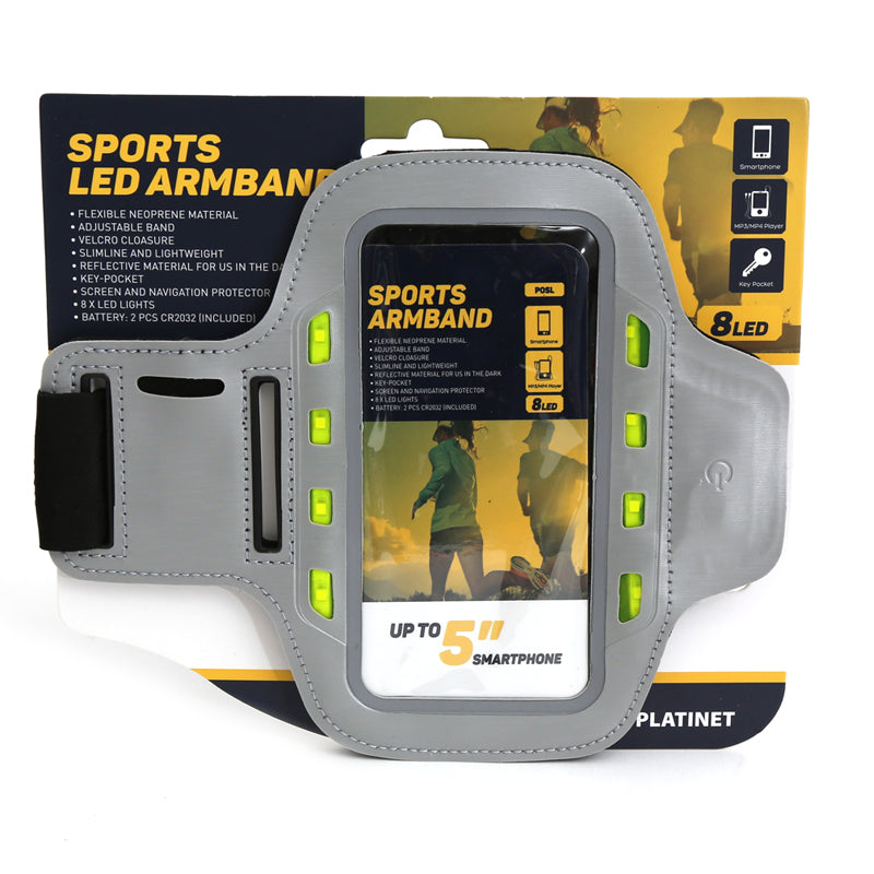 PLATINET BRAZALETE SMARTPHONE CON LUCES LED GRIS