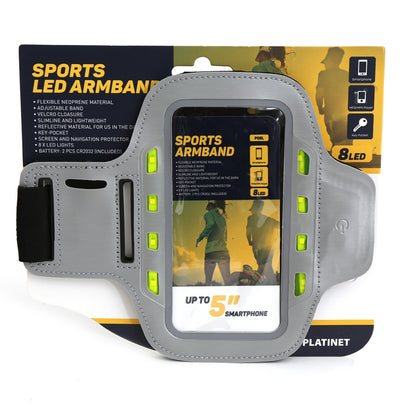 PLATINET BRAZALETE SMARTPHONE CON LUCES LED GRIS
