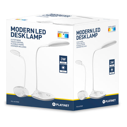 LÂMPADA PLATINETA 3W MOLDURA BRANCA FLEXÍVEL