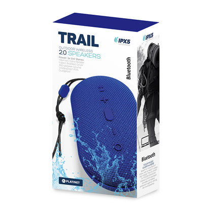 PLATINET ALTAVOZ TRAIL BLUETOOTH 4.2 10W 2.0 TWS IPX5 RES. AGUA PMG12 AZUL