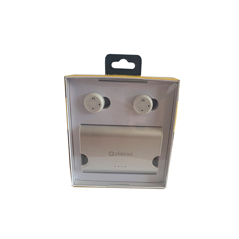 PLATINET AURICULAR BLUETOOTH CON MIC HD + POWERBANK 1.500mAh PM1080W BLANCO