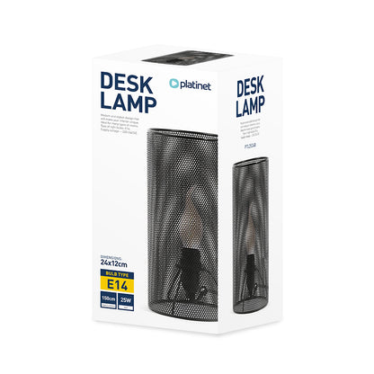 PLATINET LAMPARA DE MESA 25W E14 METAL PTL2524 NEGRO