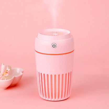 PLATINET HUMIDIFICADOR DE AIRE USB 300ML ROSA + LUZ DE NOCHE 7 COLORES LED