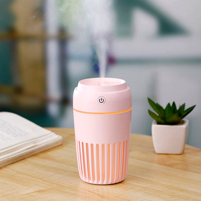 PLATINET HUMIDIFICADOR DE AIRE USB 300ML ROSA + LUZ DE NOCHE 7 COLORES LED