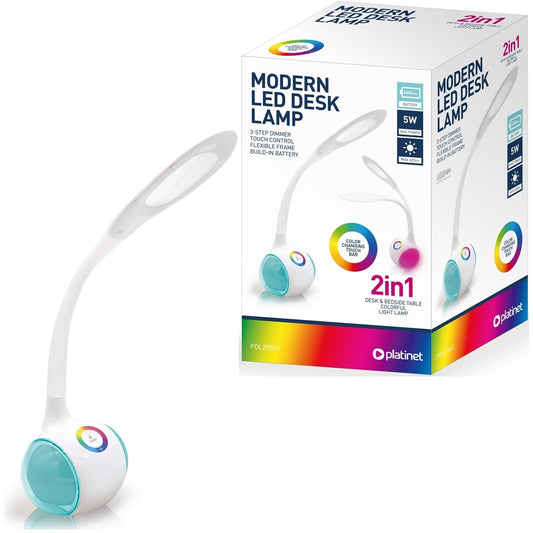 PLATINET LAMPARA DE ESCRITORIO 5W + BATERIA DE LAMPARA NOCTURNA 2400MAH