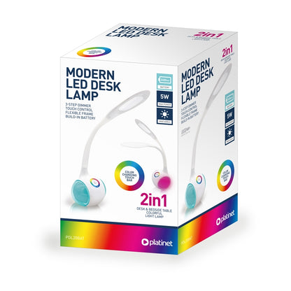 PLATINET LAMPARA DE ESCRITORIO 5W + BATERIA DE LAMPARA NOCTURNA 2400MAH