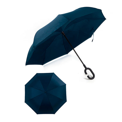 PLATINET PARAGUAS MANGO TIPO C MATERIAL POLIESTER AZUL