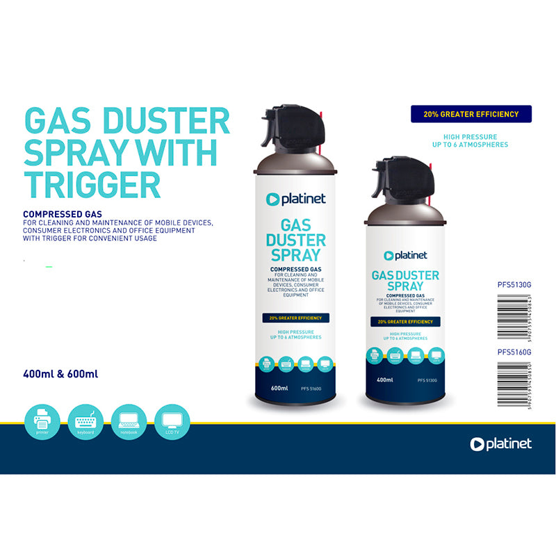 PLATINET COMPRESSED AIR 400ML WITH GUN 5130G
